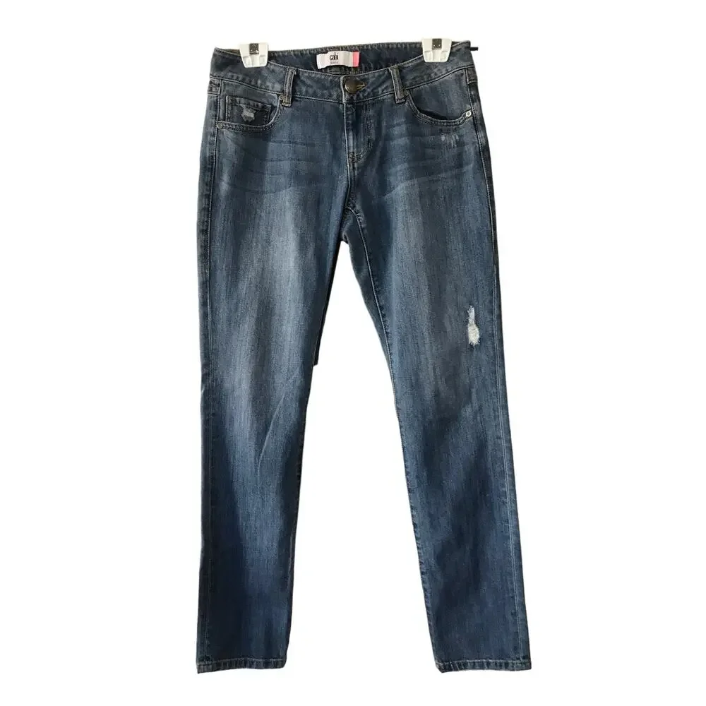 CAbi Jeans Mojave Slim Boyfriend 5165 Blue Low Rise Distressed Size 4 EUC - Picture 4 of 12